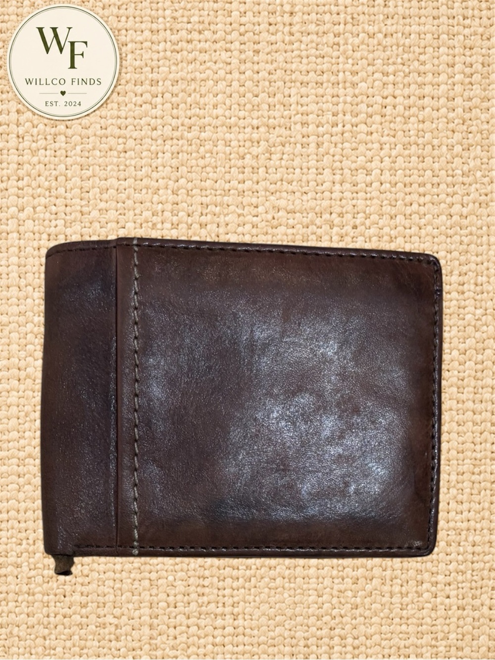 Colorado Genuine Leather Brown Bifold Wallet ID Flap Zip Coin Pocket